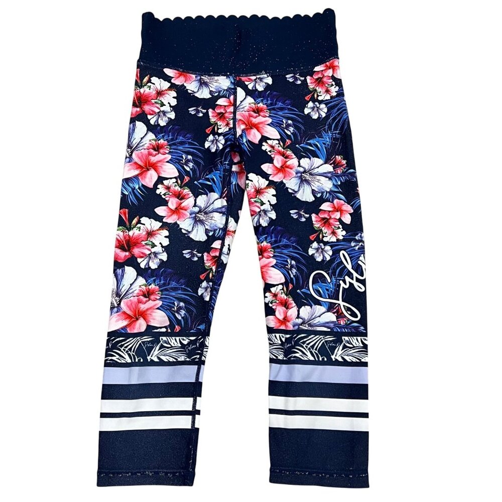 Sylvia P Child Size 8 Floral Patterned Gymnastics Leggings
